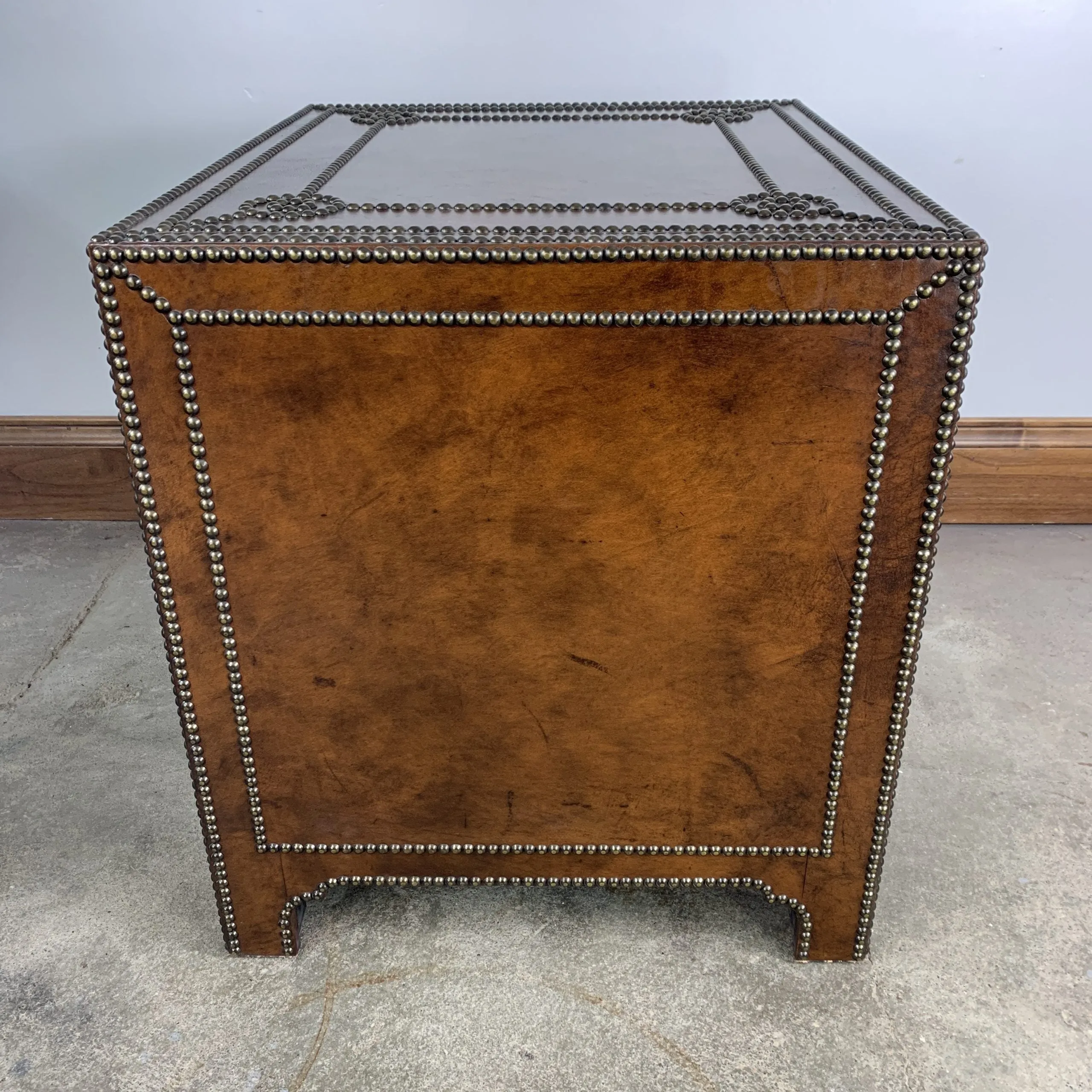 Drexel Heritage Bedside Cabinet, Side Cabinet, Leather, 3-Drawer