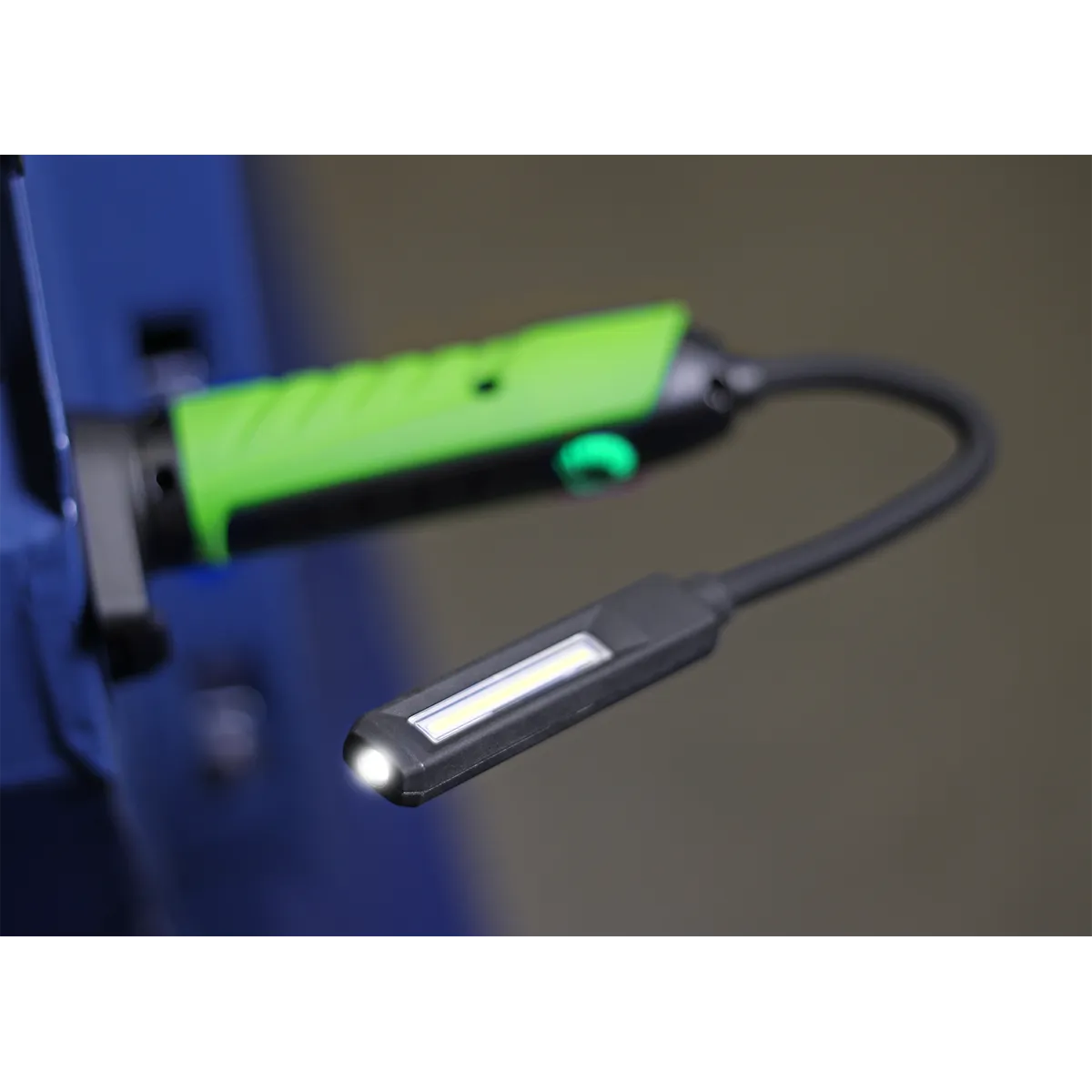 Flexi Rechargeable Green Inspection Lamp Li-ion 1 COB   1 LED