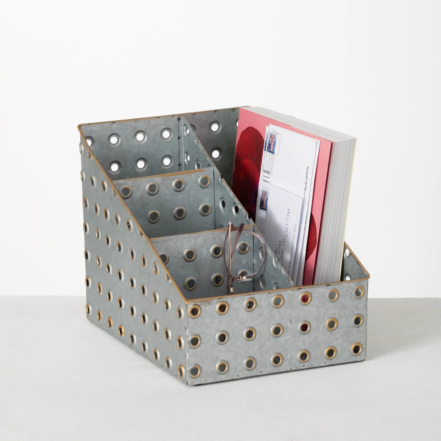 Galvanized Industrial Desk Caddy