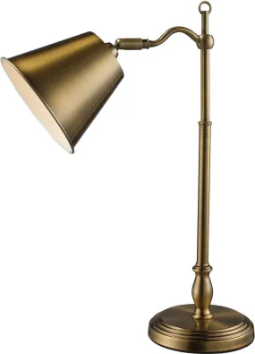 Hamilton Desk Lamp In Antique Brass With Matching Shade