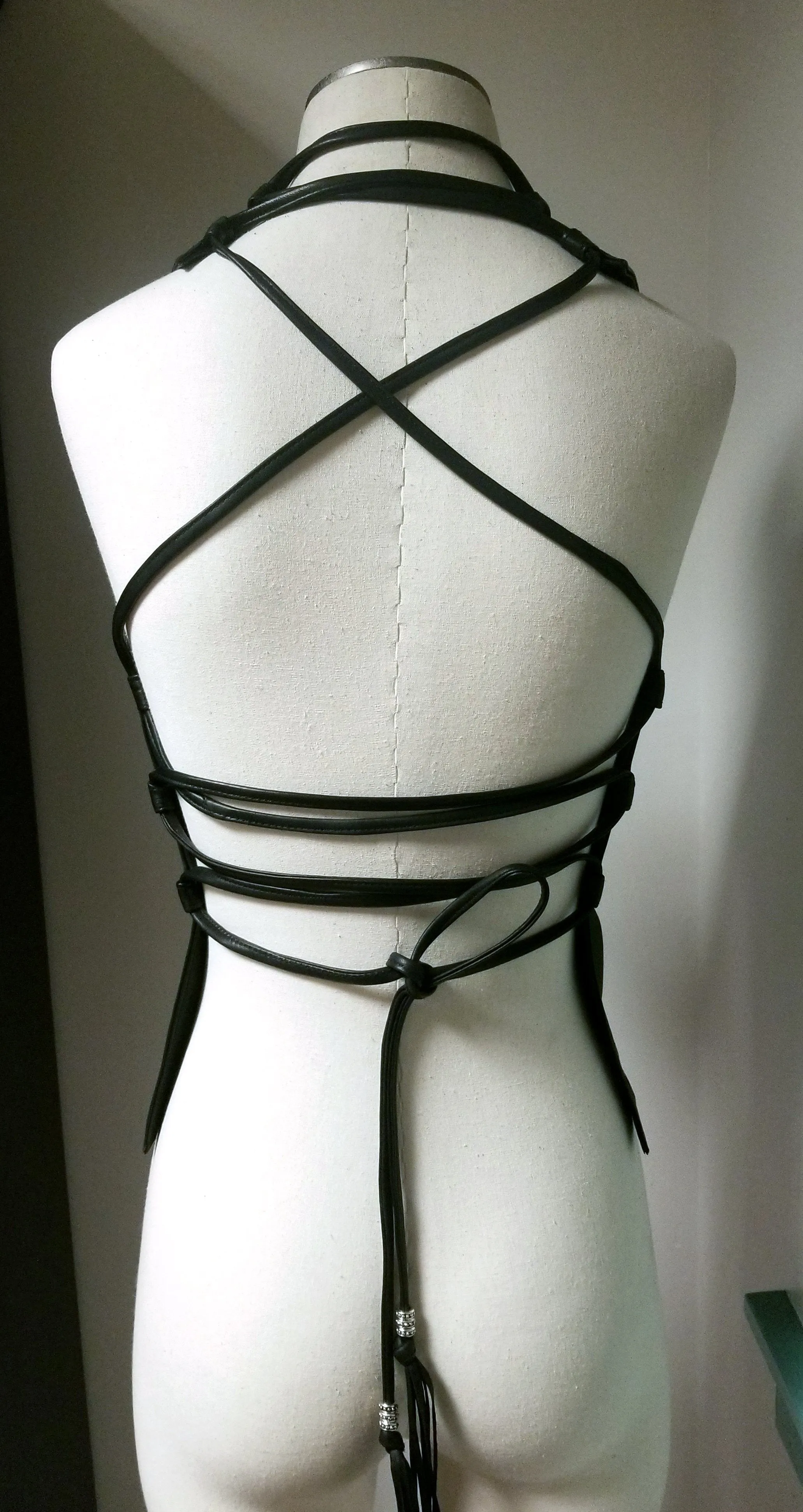 Heaven Sheepskin Leather Halter Top | Backless Style Vest  - SS-1133-sheep