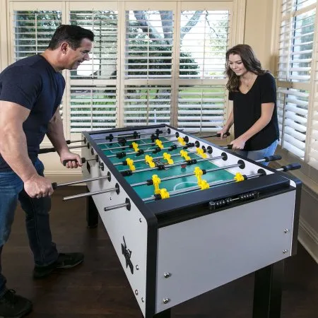 HJ Scott® VF5000 Velocity Foosball Table in Silver