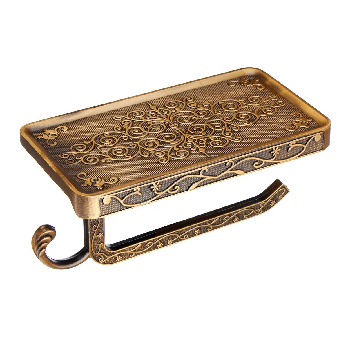 Ivory/Antique Gold/Black Color Zinc Alloy Wall Mounted Toilet Roll Tissue Holder Stand Phone Shelf Bathroom Paper Holder