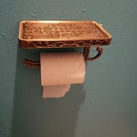 Ivory/Antique Gold/Black Color Zinc Alloy Wall Mounted Toilet Roll Tissue Holder Stand Phone Shelf Bathroom Paper Holder