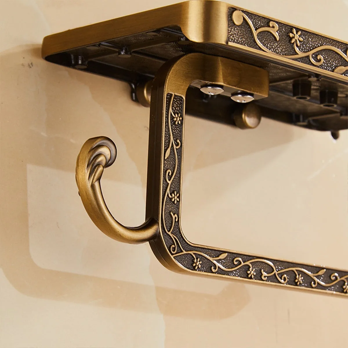 Ivory/Antique Gold/Black Color Zinc Alloy Wall Mounted Toilet Roll Tissue Holder Stand Phone Shelf Bathroom Paper Holder