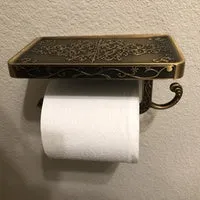 Ivory/Antique Gold/Black Color Zinc Alloy Wall Mounted Toilet Roll Tissue Holder Stand Phone Shelf Bathroom Paper Holder