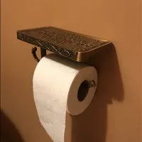 Ivory/Antique Gold/Black Color Zinc Alloy Wall Mounted Toilet Roll Tissue Holder Stand Phone Shelf Bathroom Paper Holder