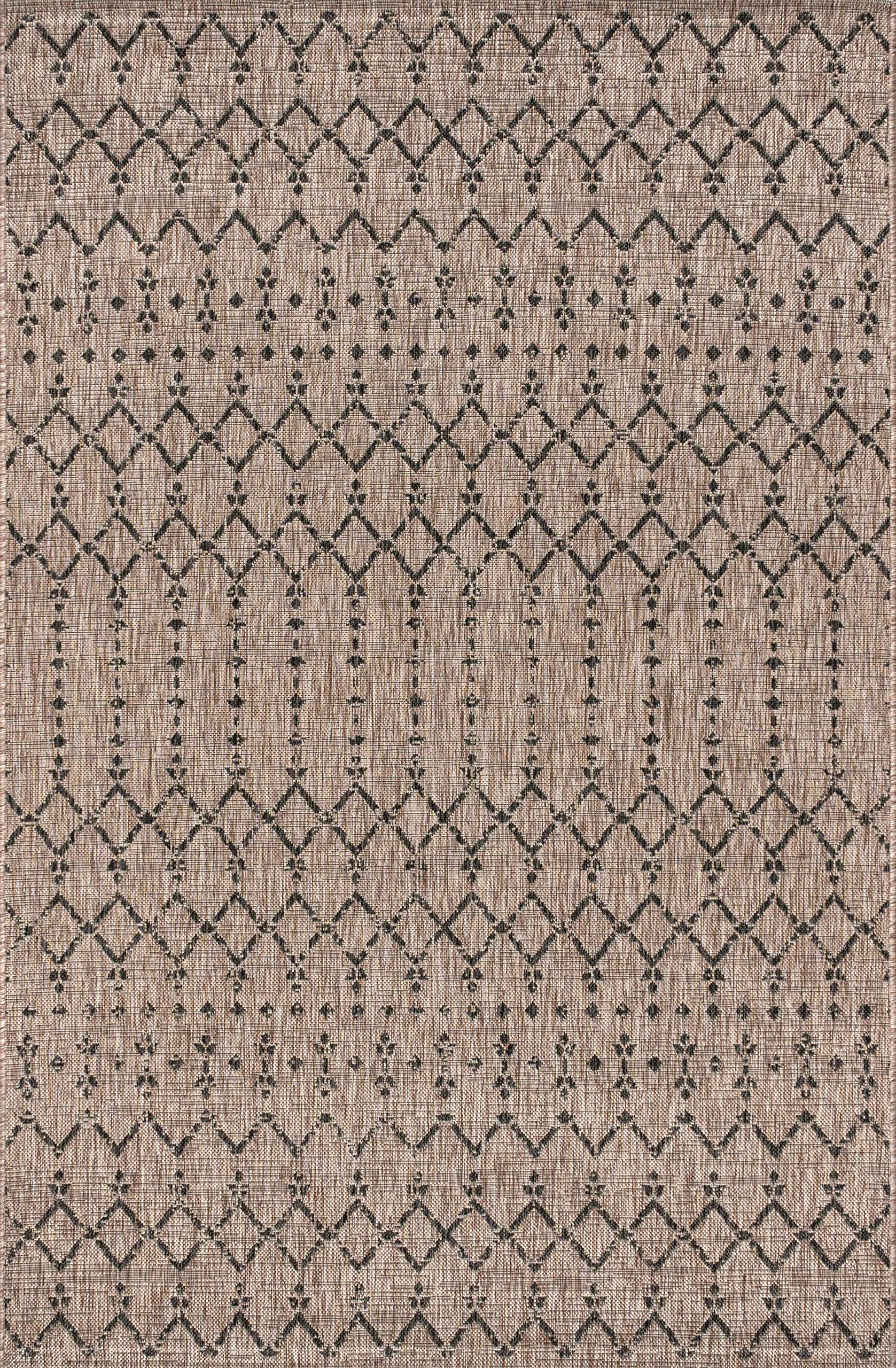 Jonathan Y Ourika Moroccan Geometric Rug 8x10 Indooroutdoor Natural & Black