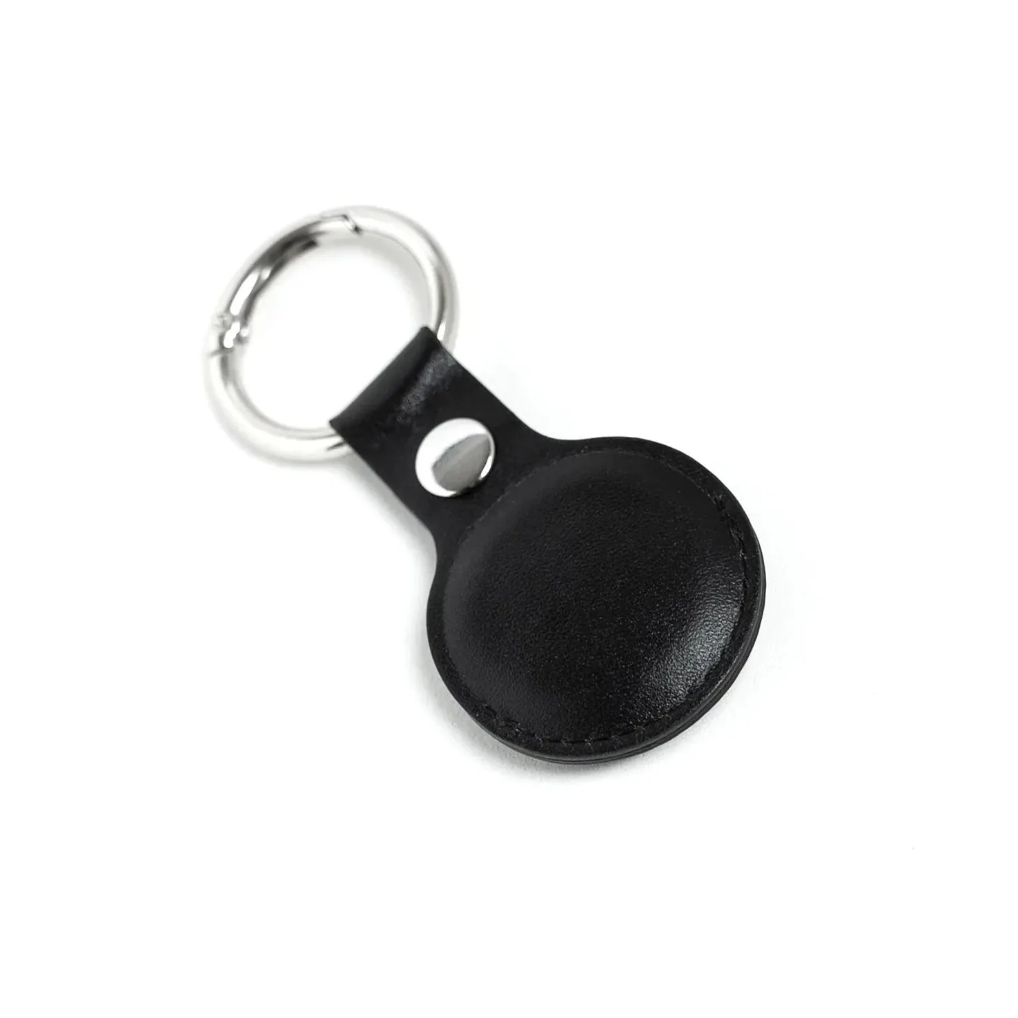 Leather Airtag Holder Black
