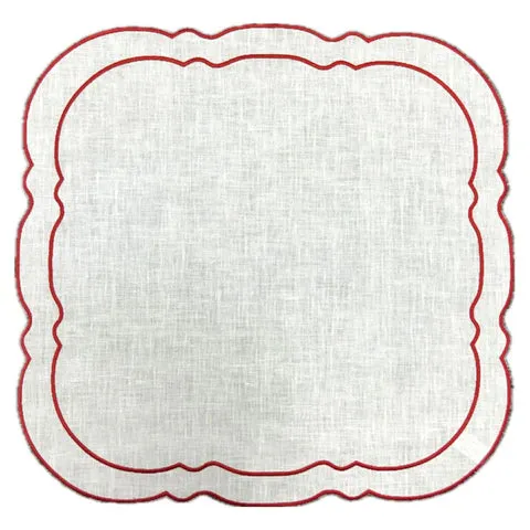 Linho Placemats Scalloped Square Set of 4