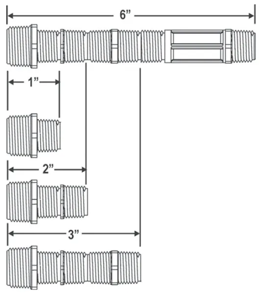 M481-101 - 3/4 in. x 1/2 in. x 6 in. Poly Cut-Off Riser