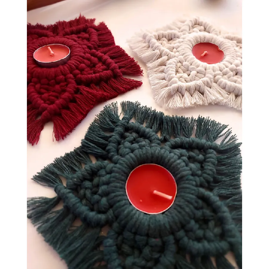 Macart-mé Handmade Macrame Christmas Candle Star Ornament