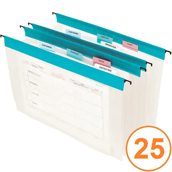 Marbig Expanding Suspension Files Foolscap 3 Pocket Pack 25