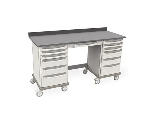 Metro SXRMWSK39EBS2 Starsys Single Kneewell Mobile WorkCenter with epoxy Resin Top, 28.6" x 73" x 39.5"
