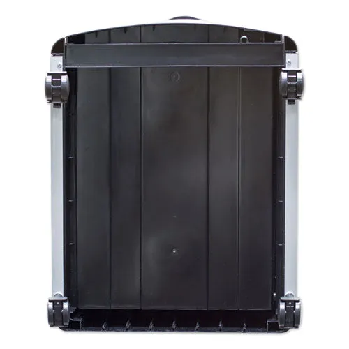 Mobile Filing Cabinet With Metal Siding, 2 Letter-size File Drawers, Silver/black, 19" X 15" X 23"