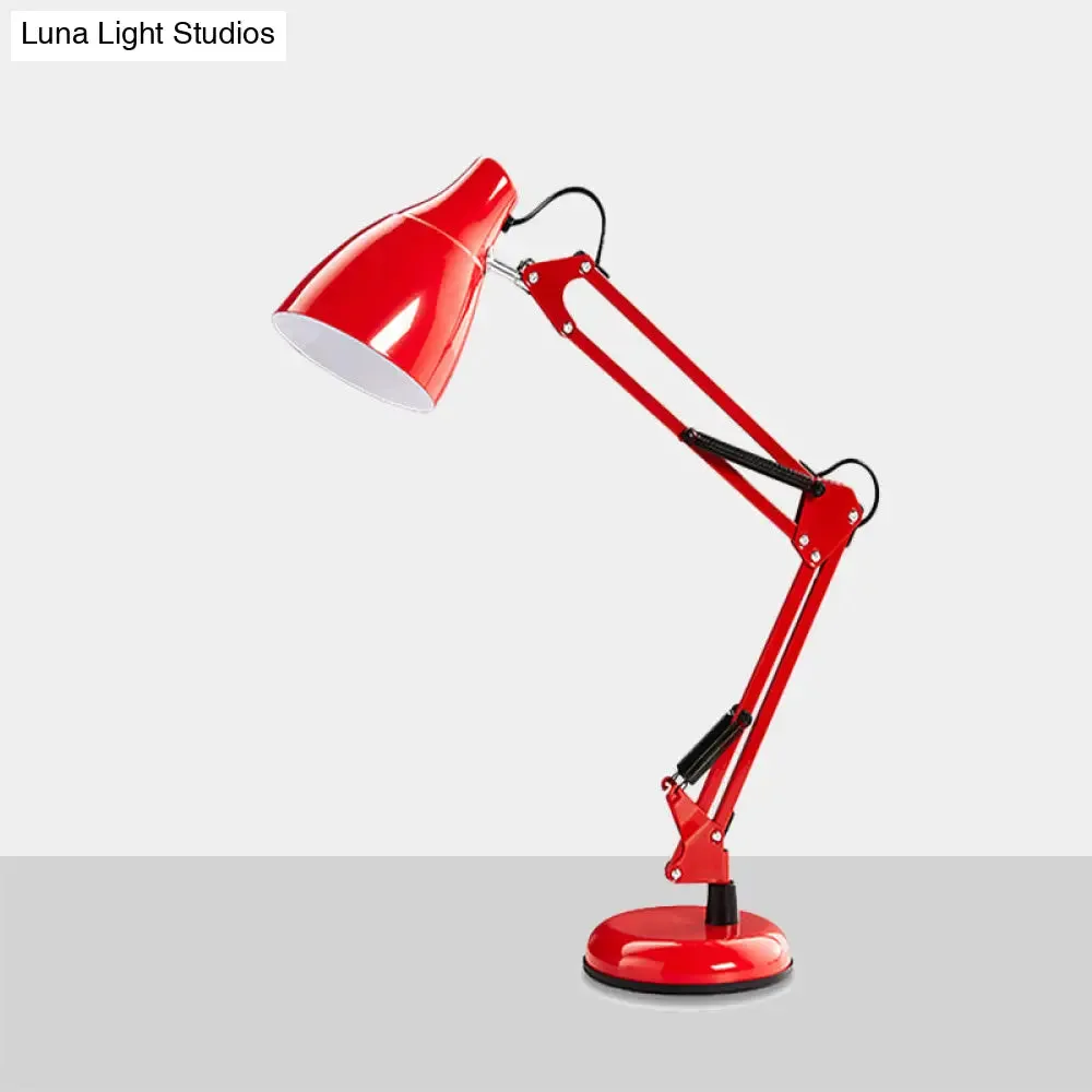 Modern Black/White Multi-Joint Task Desk Lamp - Cone Shade, 1-Light Metallic Lighting for Study Room