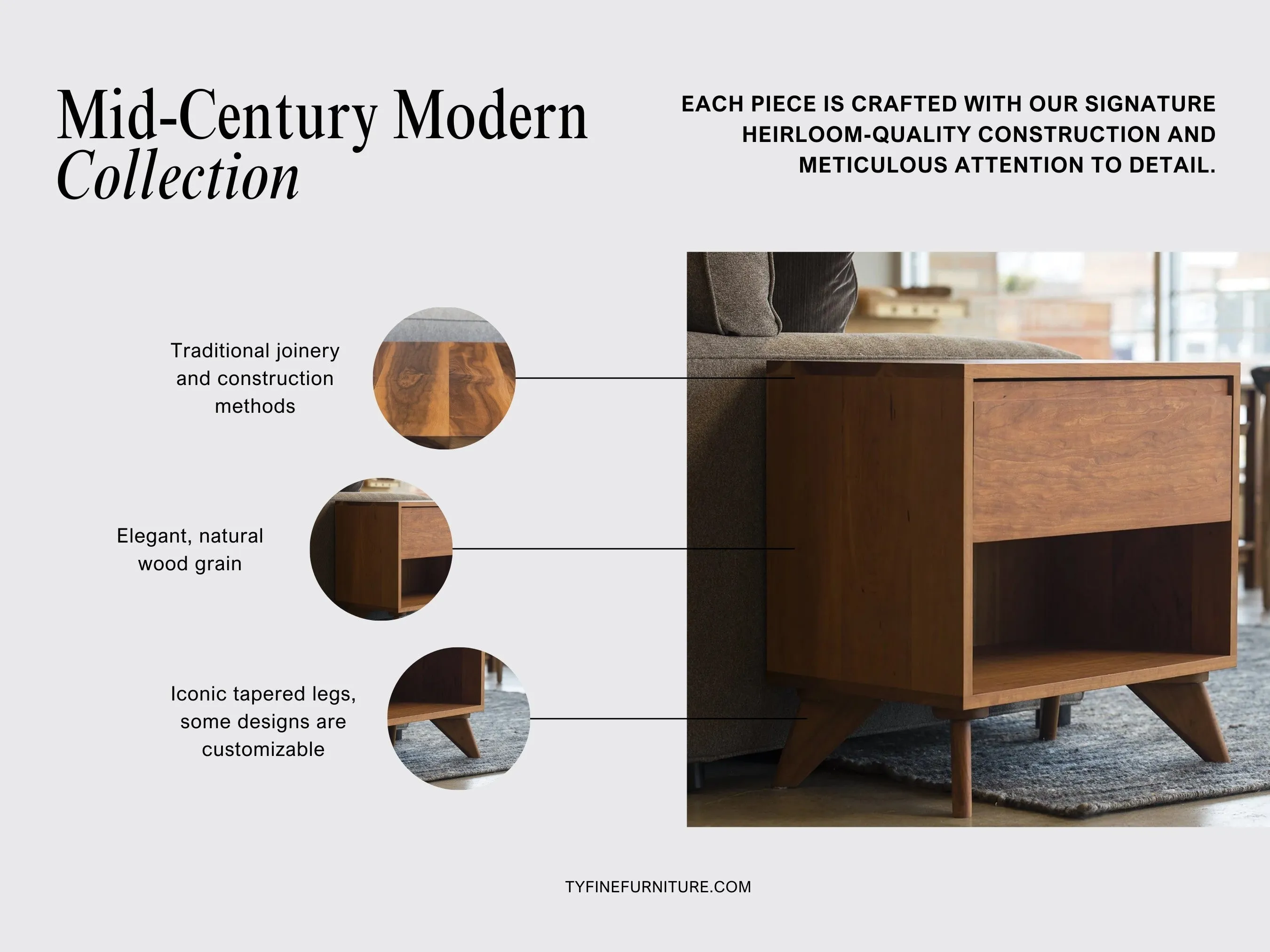 Modern Entertainment Console - Solid Wood Modern Furniture