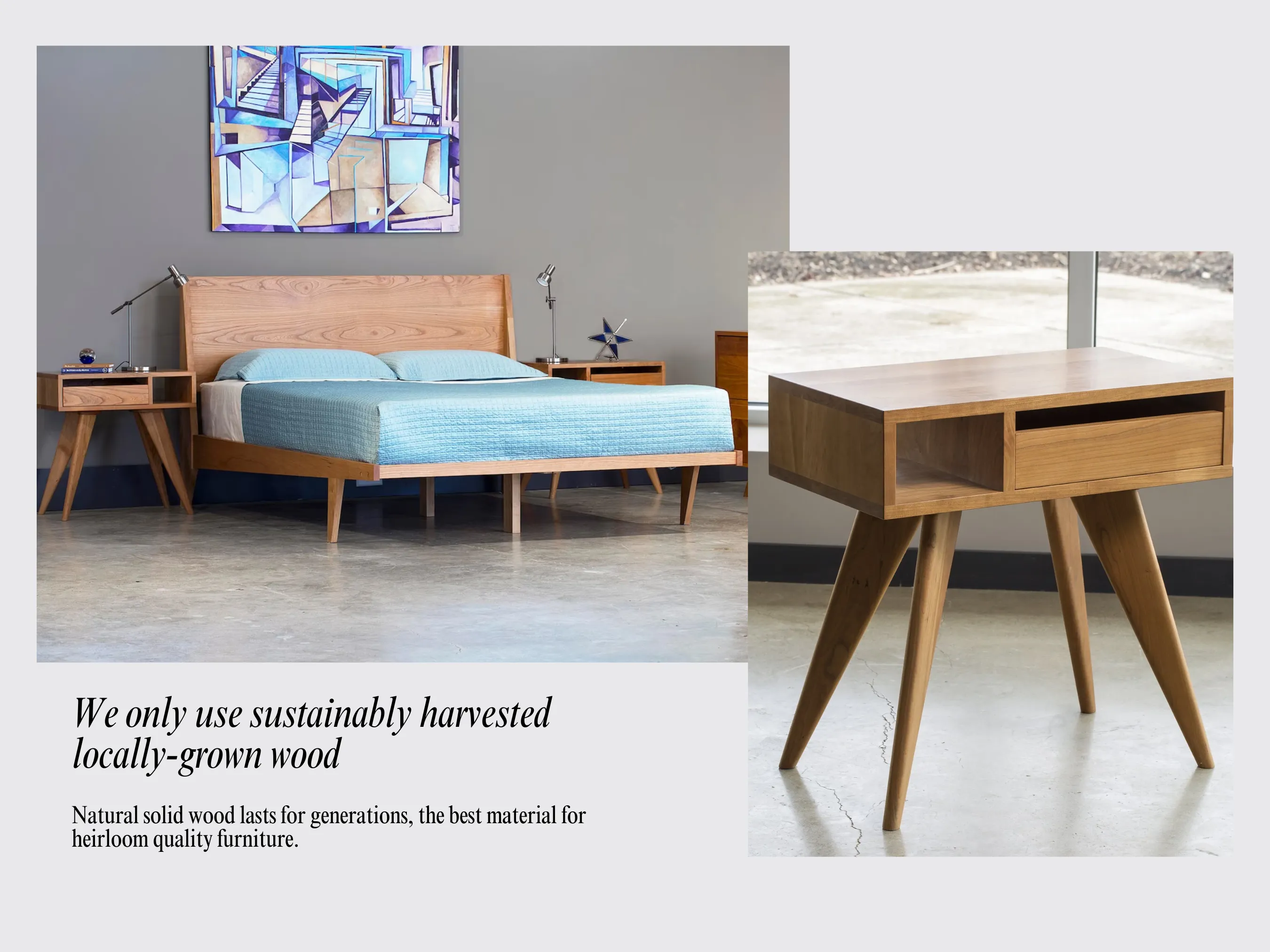 Modern Entertainment Console - Solid Wood Modern Furniture
