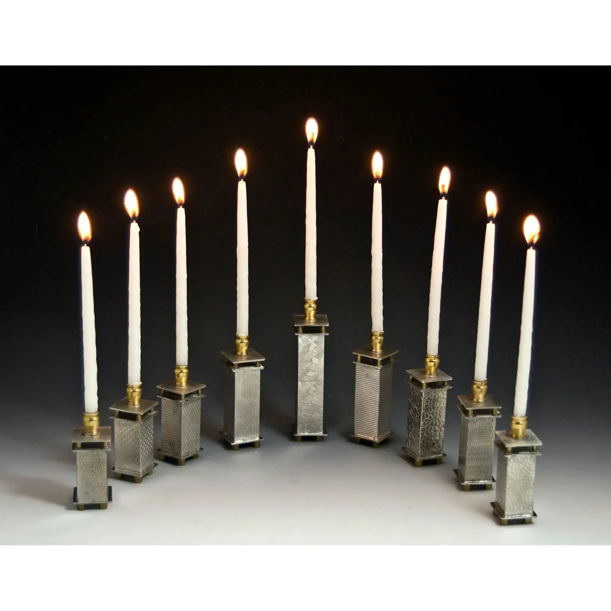Modular Menorah 119 by Joy Stember Metal Arts Studio