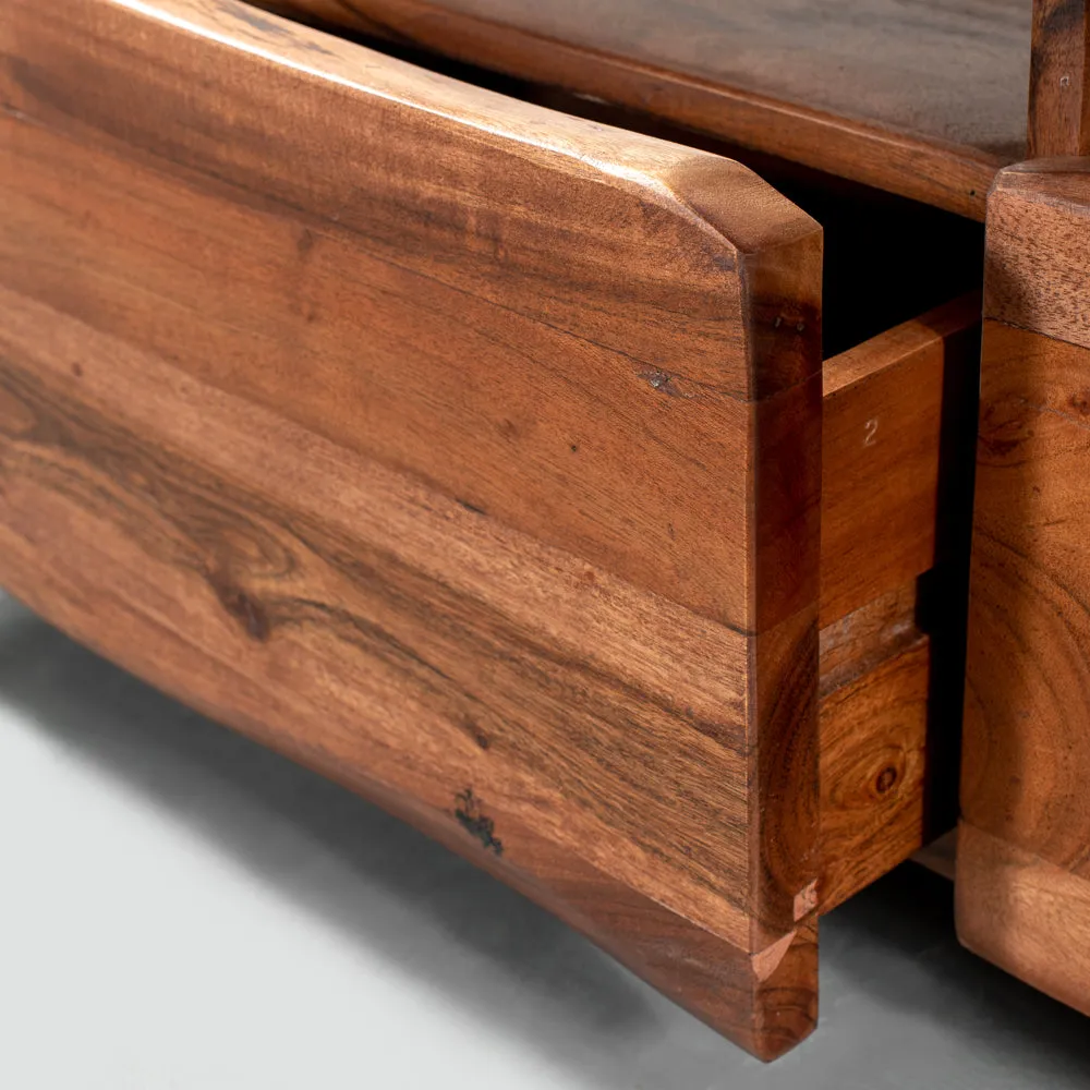 NASHVILLE - Modern Rustic Live Edge Acacia Wooden TV Unit (230cm)
