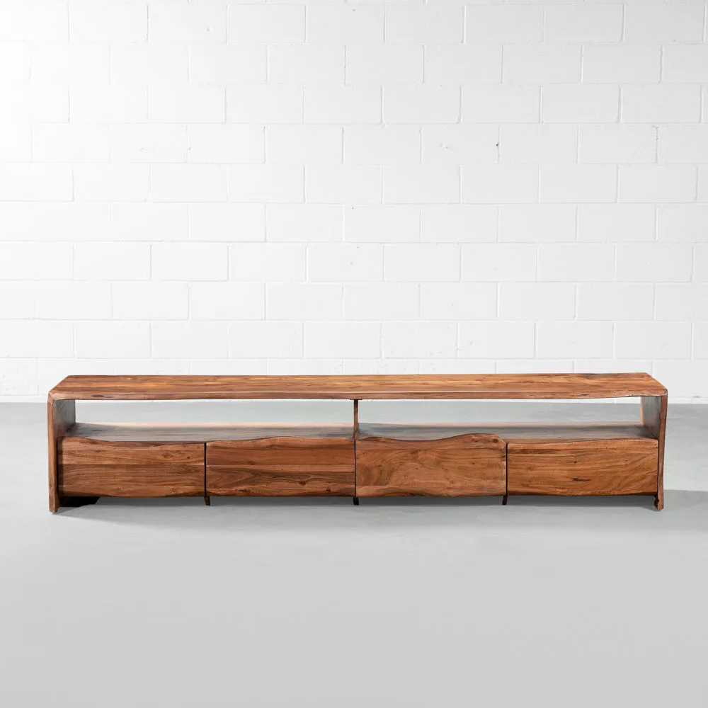 NASHVILLE - Modern Rustic Live Edge Acacia Wooden TV Unit (230cm)