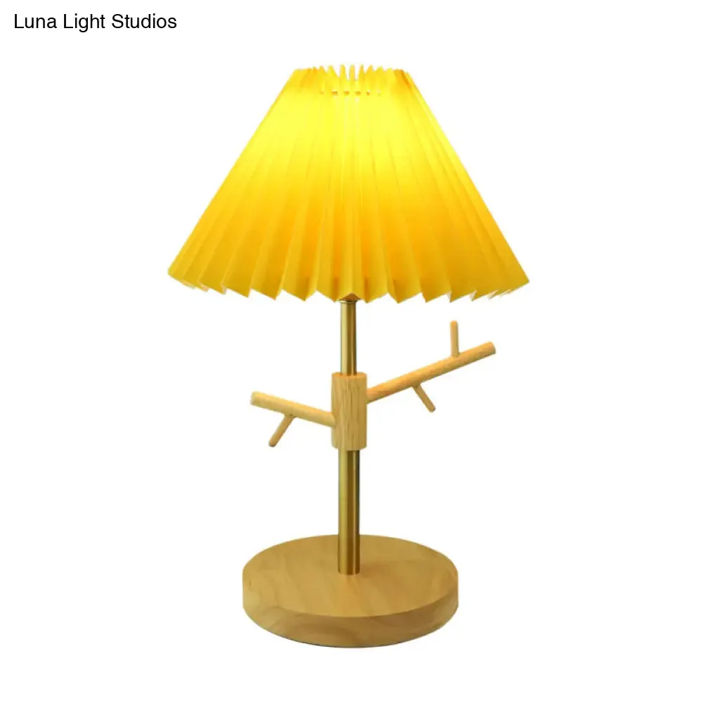 Nordic Folded Night Table Lamp: Modern Desk Light with Ornament Rack in White/Red/Yellow