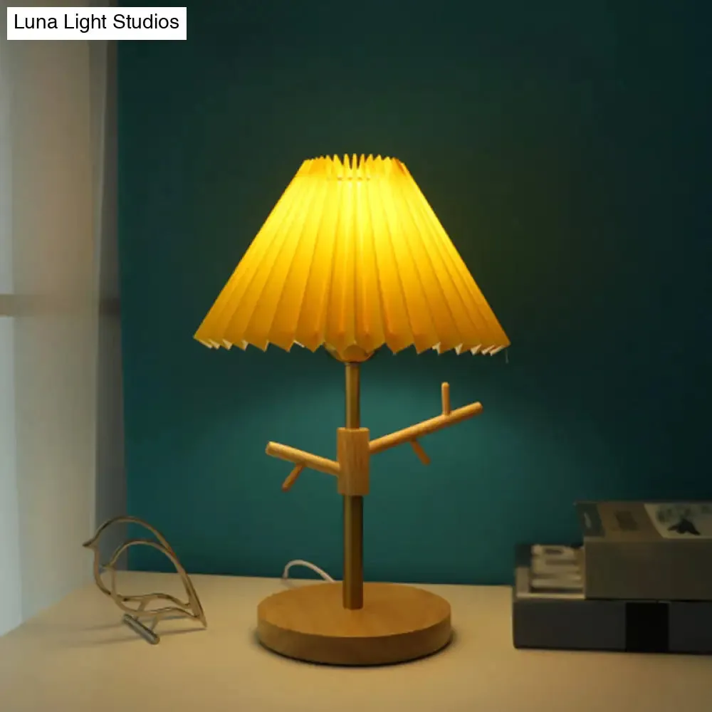 Nordic Folded Night Table Lamp: Modern Desk Light with Ornament Rack in White/Red/Yellow