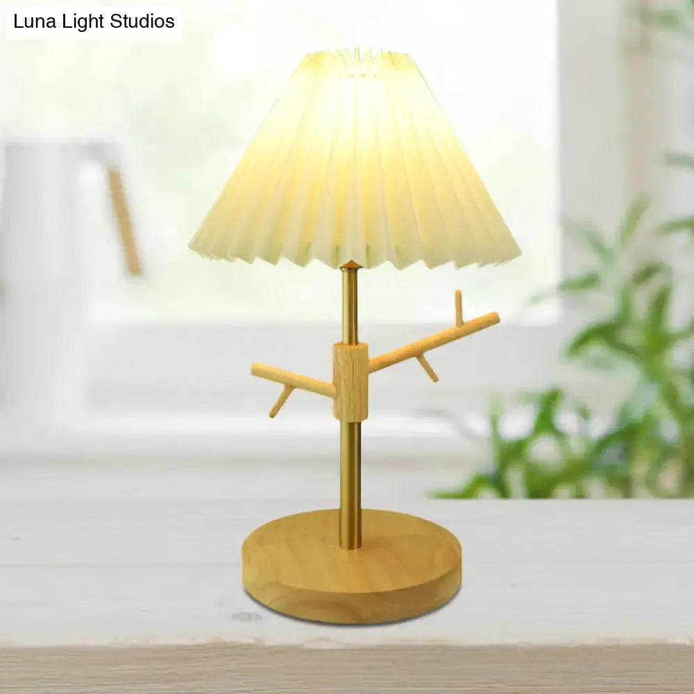 Nordic Folded Night Table Lamp: Modern Desk Light with Ornament Rack in White/Red/Yellow