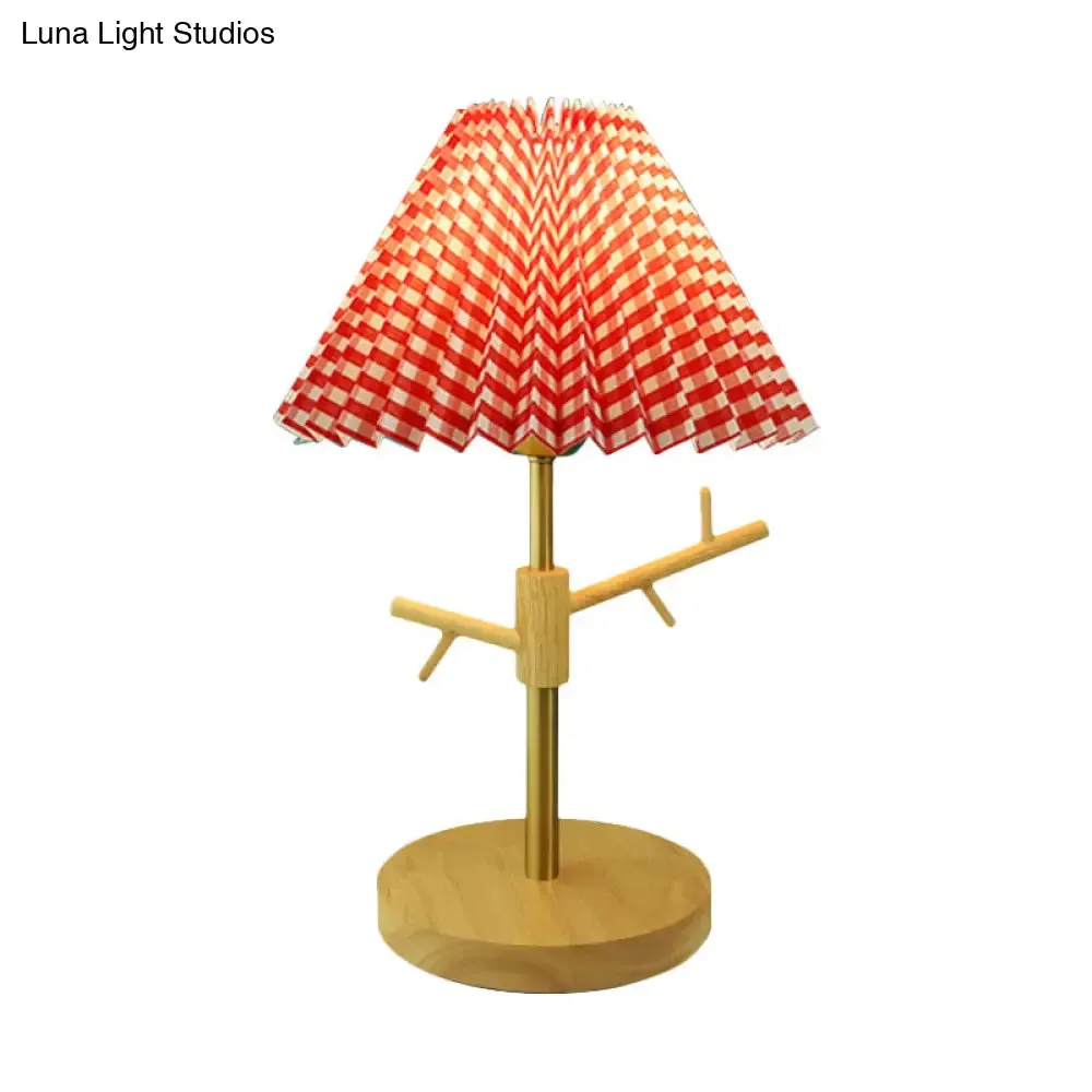 Nordic Folded Night Table Lamp: Modern Desk Light with Ornament Rack in White/Red/Yellow