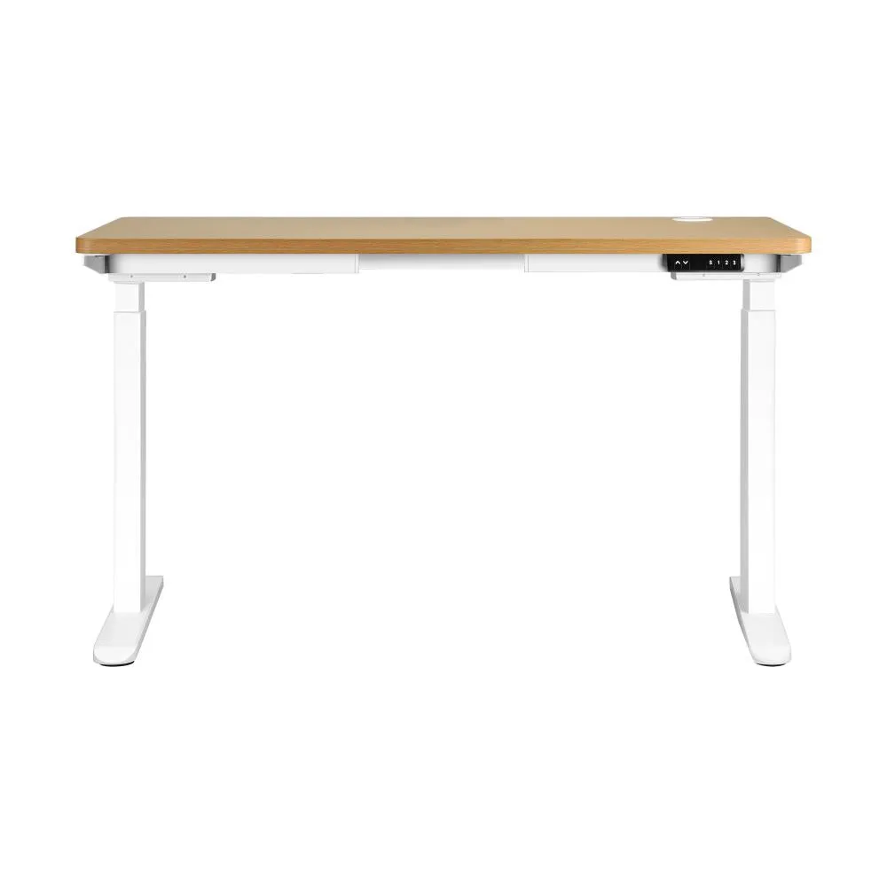 OIKITURE Ergonomic Sit Stand Desk 28"-45" Electric Standing Desk Home Office Computer Workstation Height Adjustable Desk 160cm Length White and WN