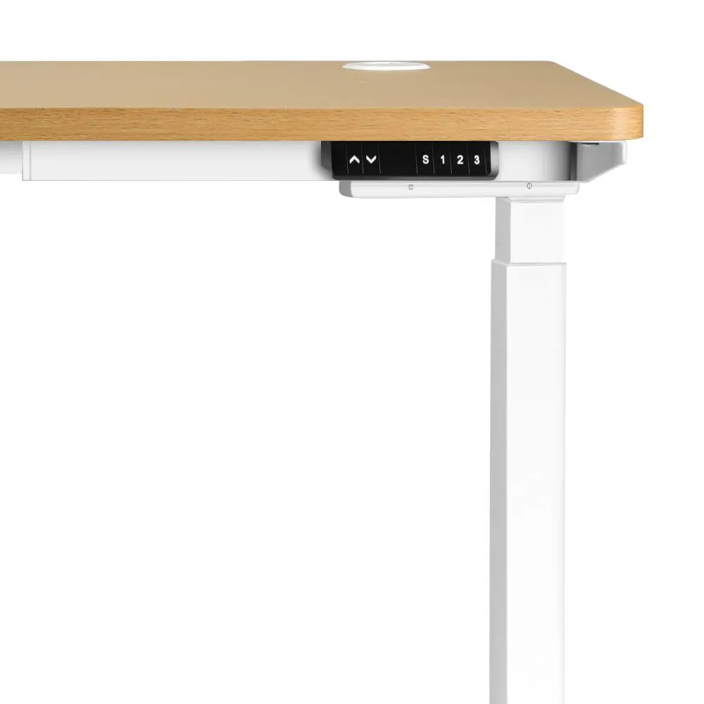 OIKITURE Ergonomic Sit Stand Desk 28"-45" Electric Standing Desk Home Office Computer Workstation Height Adjustable Desk 160cm Length White and WN