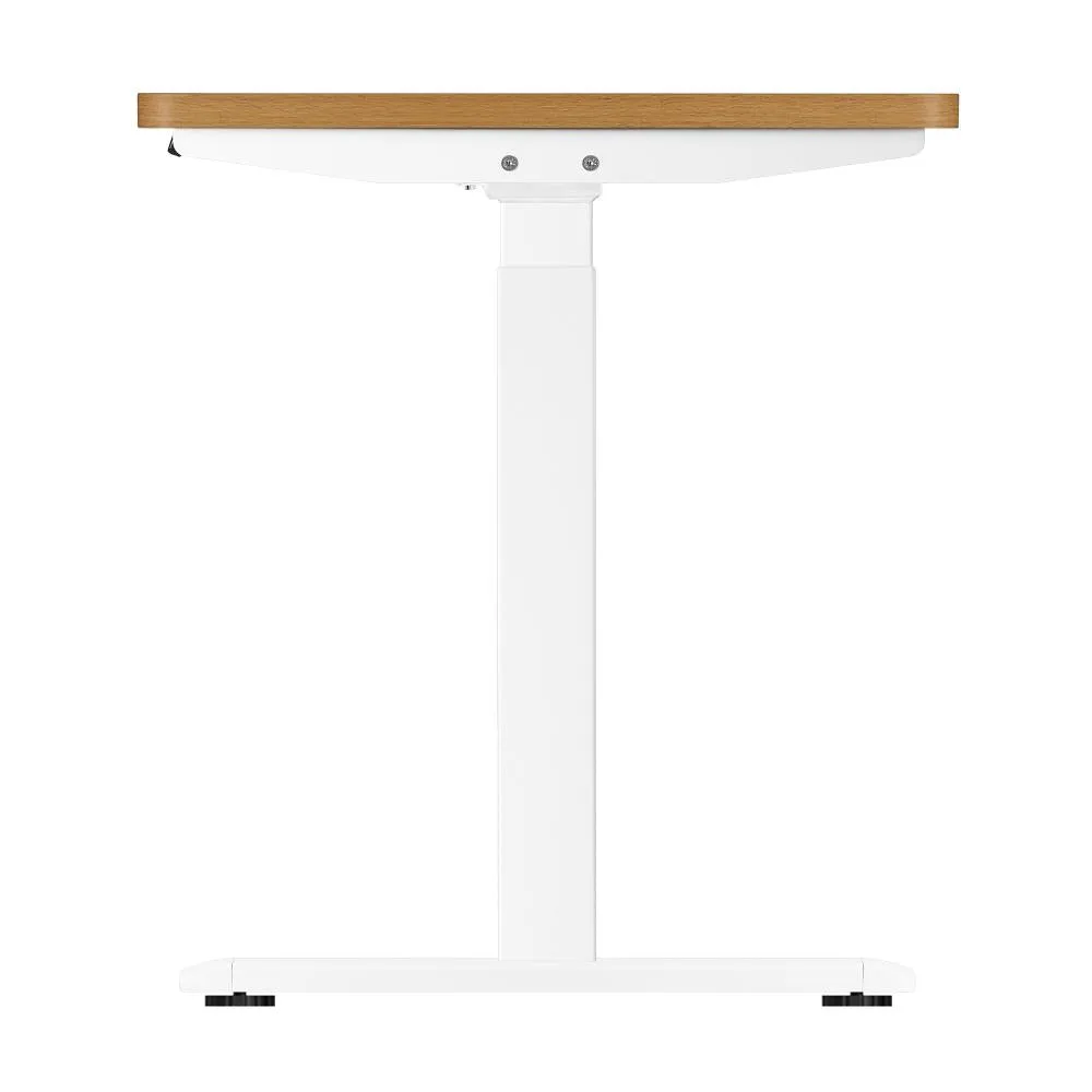 OIKITURE Ergonomic Sit Stand Desk 28"-45" Electric Standing Desk Home Office Computer Workstation Height Adjustable Desk 160cm Length White and WN