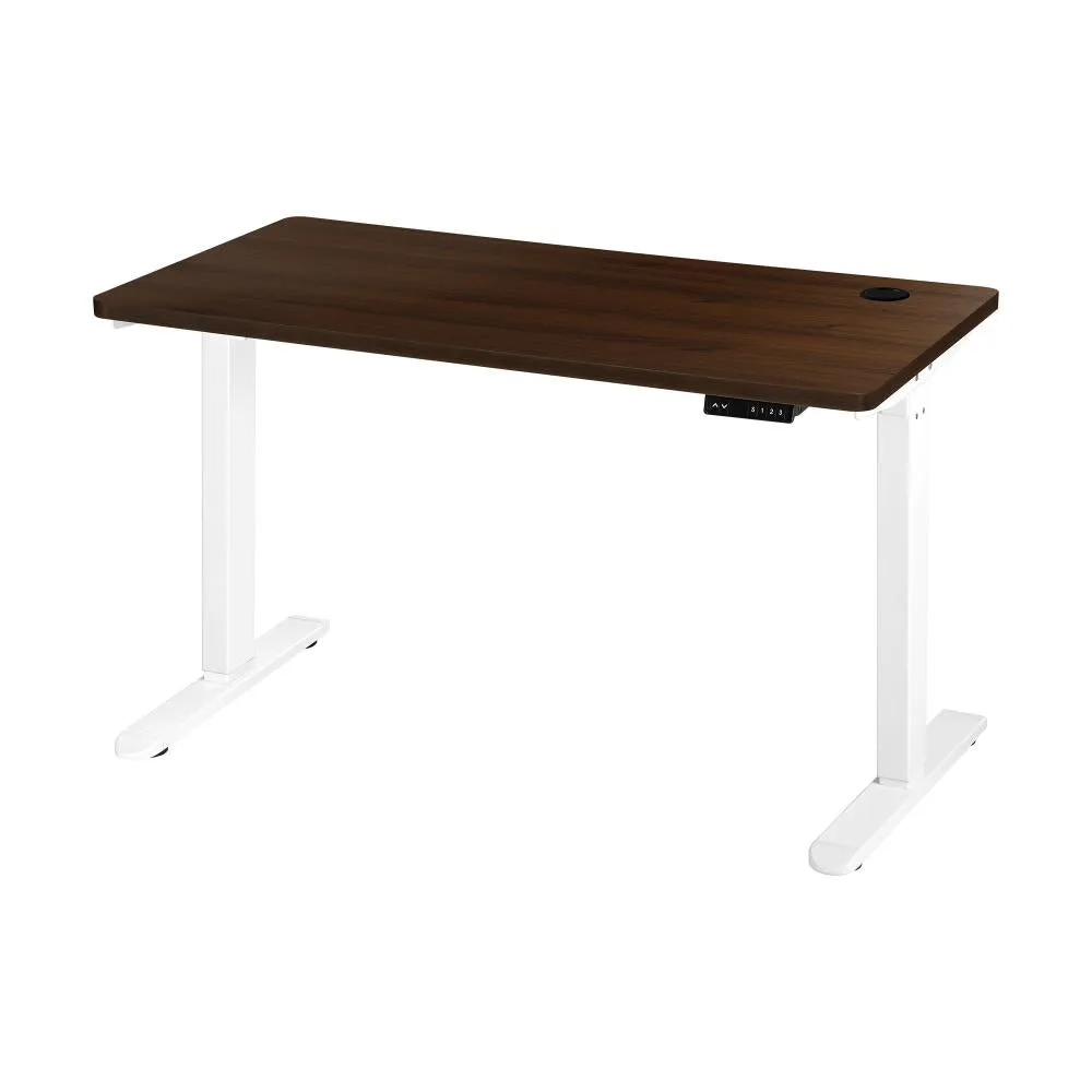 OIKITURE Sit Stand Desk Motorised Standing Desk Adjustable Table 160cm Lenght White and WN
