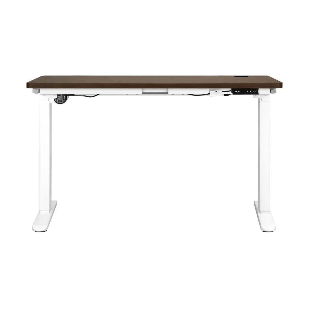 OIKITURE Sit Stand Desk Motorised Standing Desk Adjustable Table 160cm Lenght White and WN