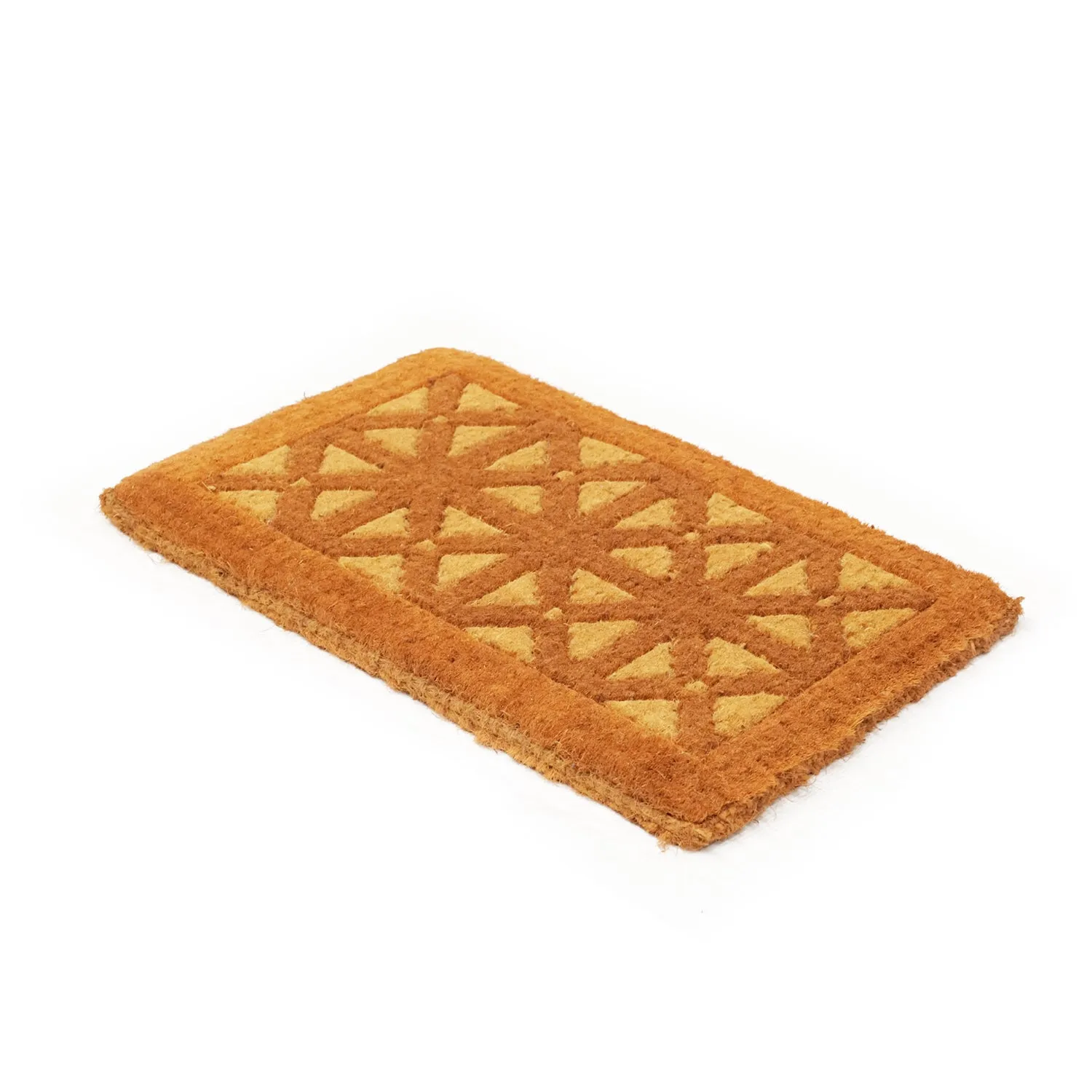 OnlyMat 100% Handloom Thick Coir mat with Hand Inlaid Design - Indoor / Outdoor