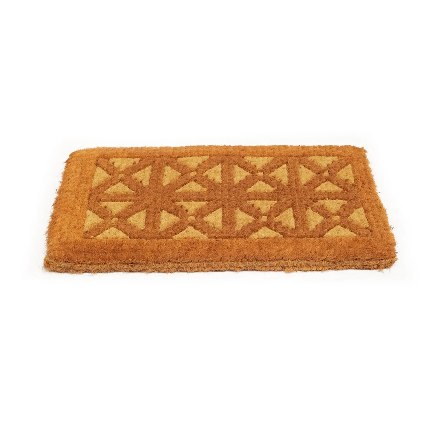 OnlyMat 100% Handloom Thick Coir mat with Hand Inlaid Design - Indoor / Outdoor
