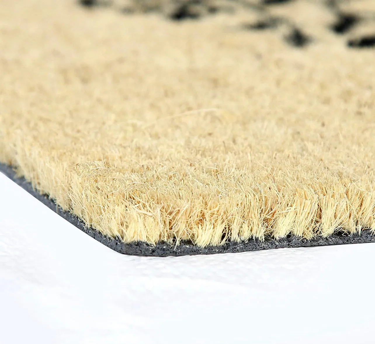 OnlyMat Long Black colour Tree Printed Coir Floor Mat (Beige Colour)