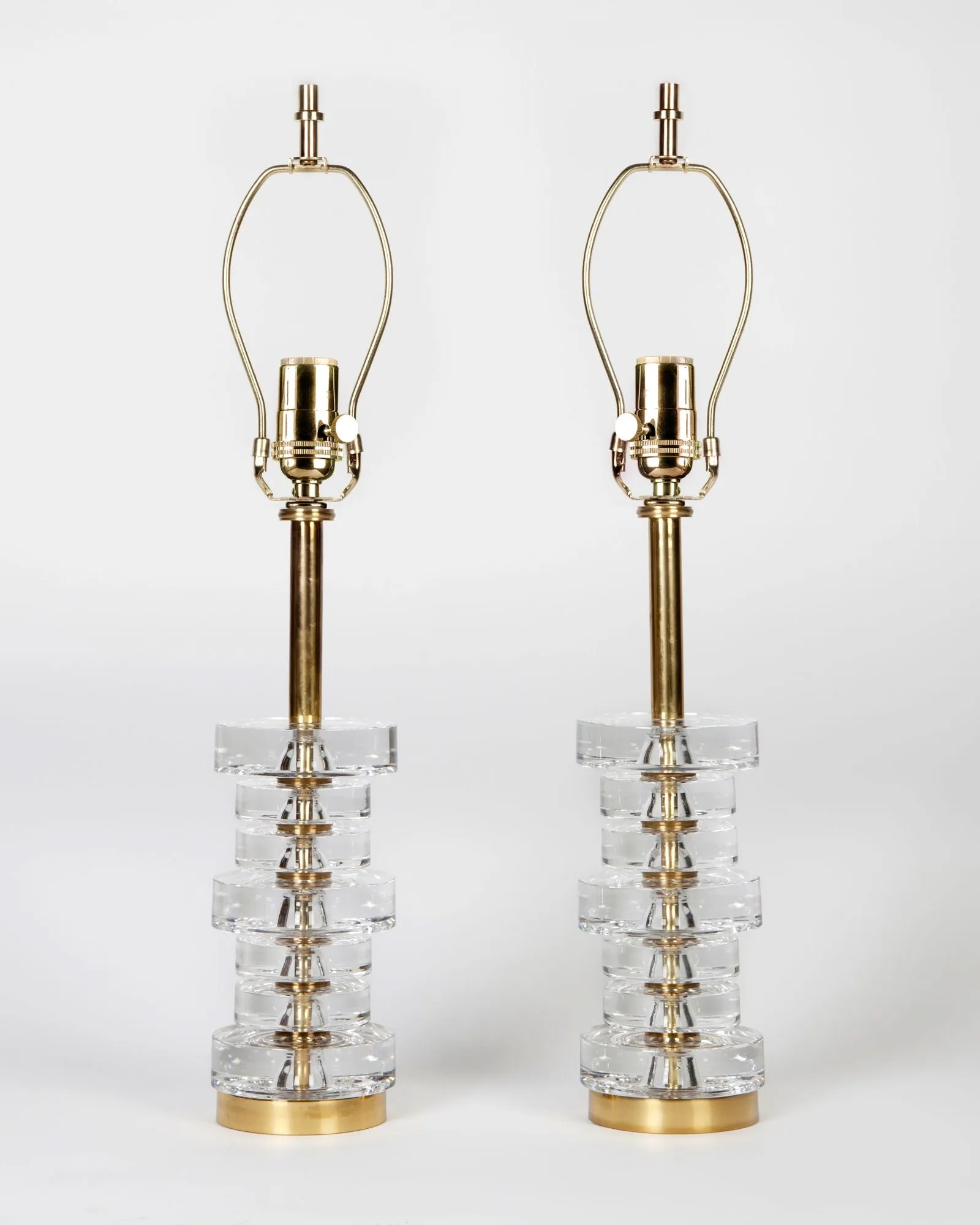 Orrefors Glass Disc Lamps