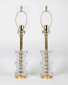 Orrefors Glass Disc Lamps