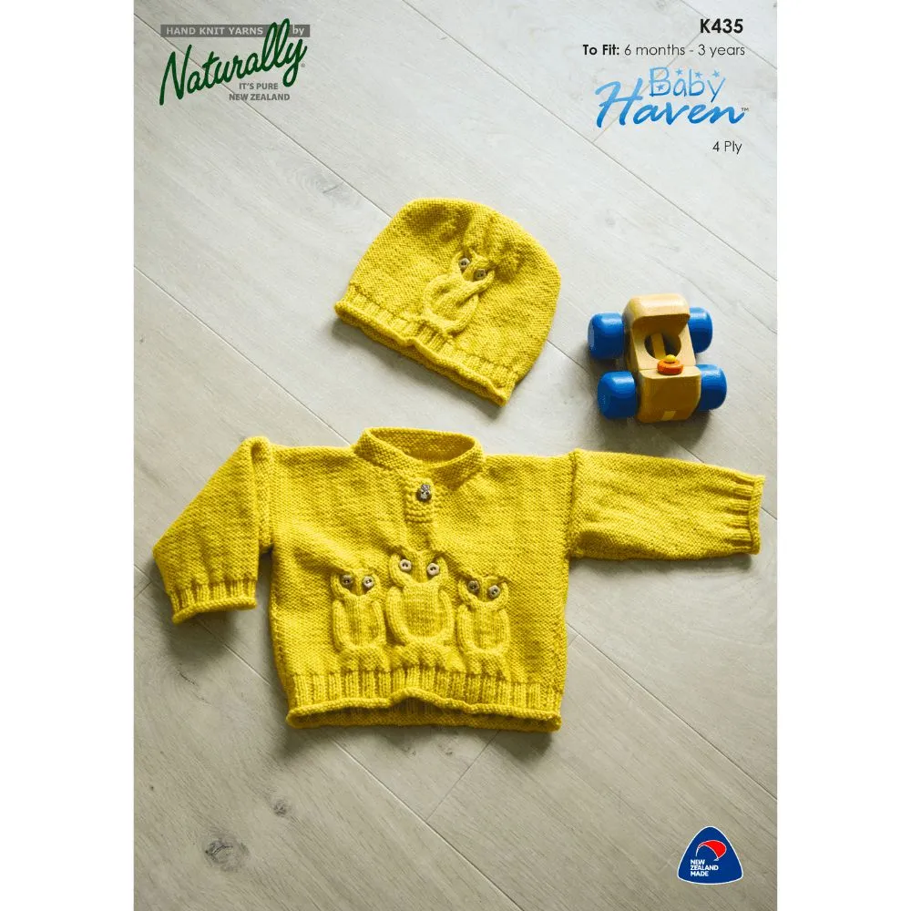 Owl Sweater & Hat Knitting Knitting Pattern (K435)