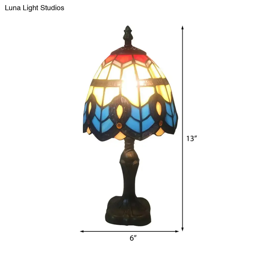 Peacock Stained Glass Desk Light - Classic Tiffany Design for Study Room