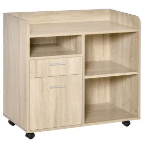 ProperAV Extra Multipurpose 2-Drawer Printer Stand Filing Cabinet - Oak