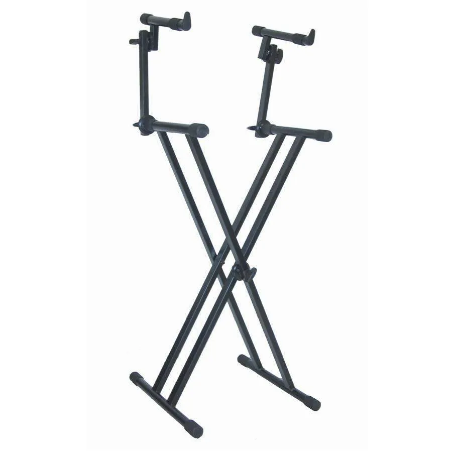 Quik Lok Double Braced Double Tier Keyboard Stand