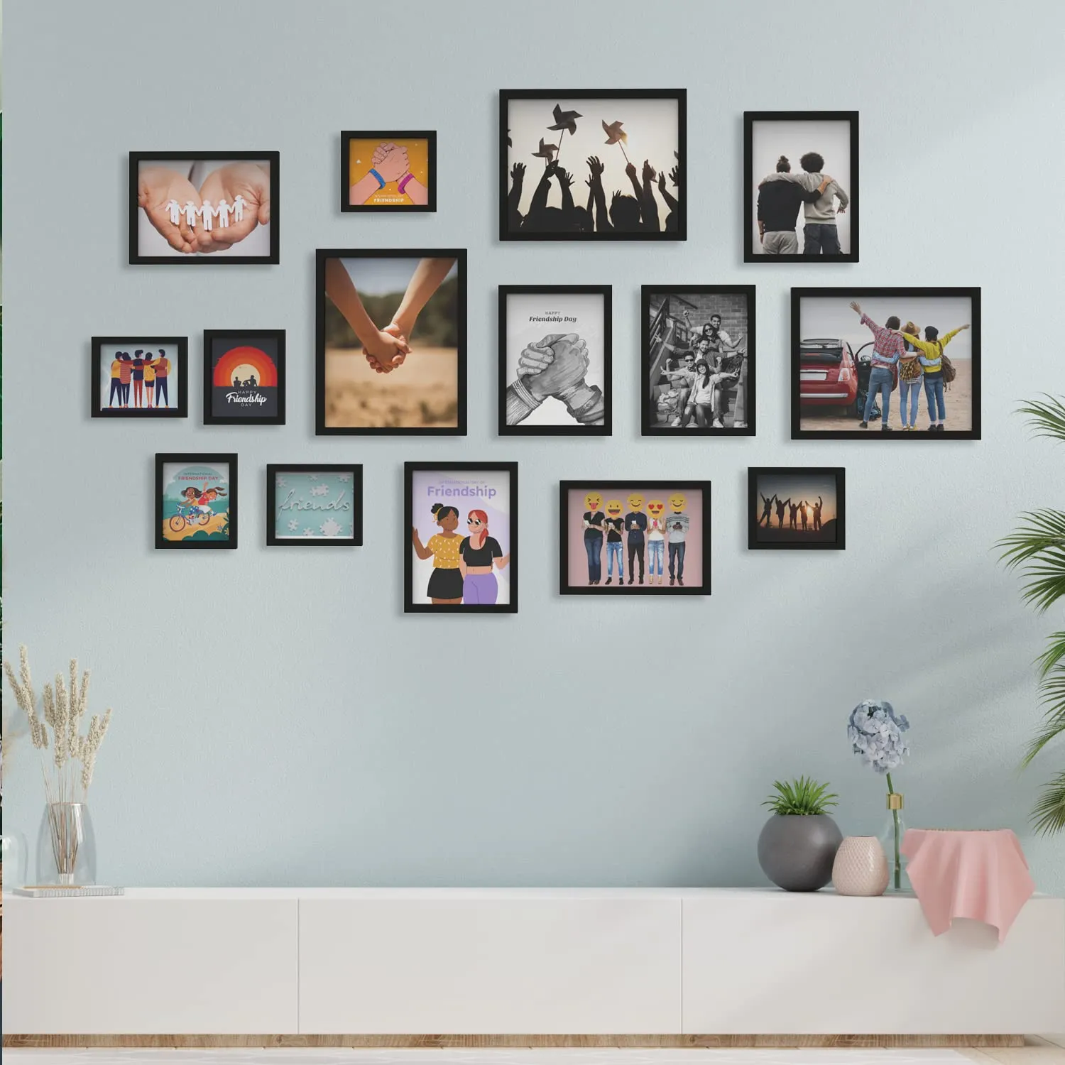 RANDOM Photo Frame For Wall Set of 15 3D Collage photo frames For Home Decoration, Wall Decor (8"X10"=5pcs,6"x8"=5pcs)