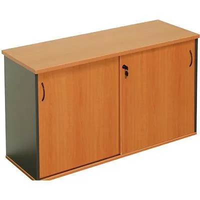 Rapid Worker Sliding Door Credenza 1200 X 450Mm Cherry/Ironstone