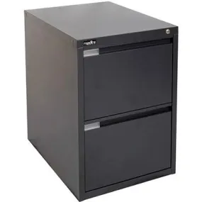 Rapidline Filing Cabinet 2 Drawer 464 X 620 X 675Mm Flat Pack Graphite Ripple