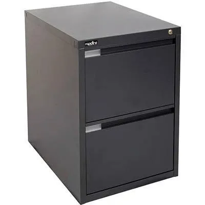 Rapidline Filing Cabinet 2 Drawer 464 X 620 X 675Mm Flat Pack Graphite Ripple