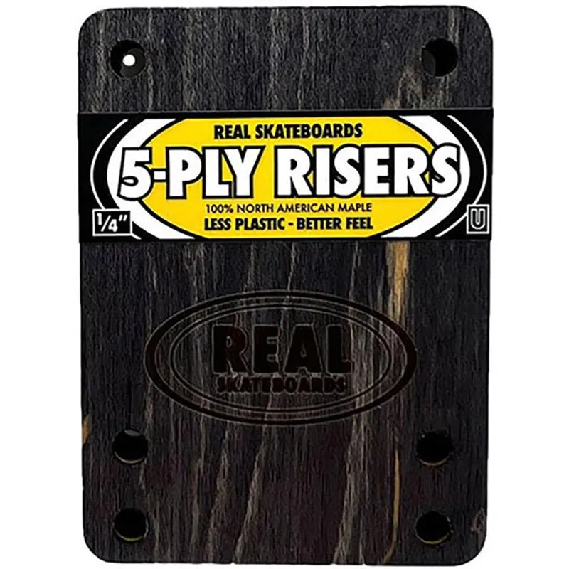 Real Skateboards 1/4" 5-Ply Wooden Universal Risers 2pk