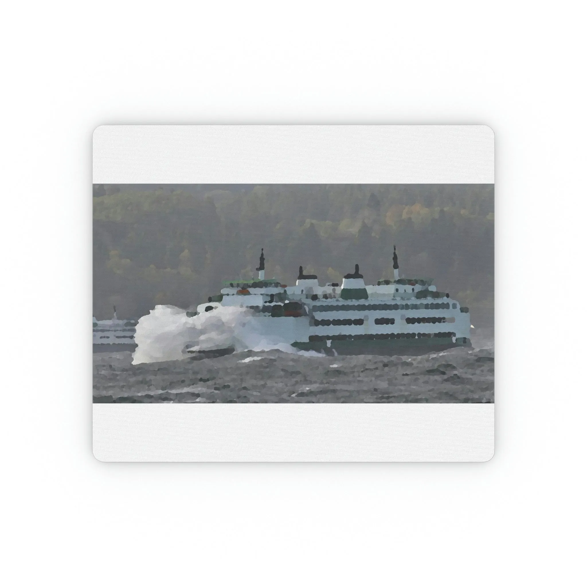 Rectangular Mouse Pad ... WADOT Ferry Crossing ... "A Very Rough Day" ... Mulkiteo Route ... Family Archives ... Early 1990's' ... Original Works ...