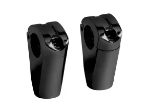Riser Set "Spartican" for 1 inch (25mm) Handlebars, Multifits (HD, M10 & M12) - Black - Highway Hawk H56-067B